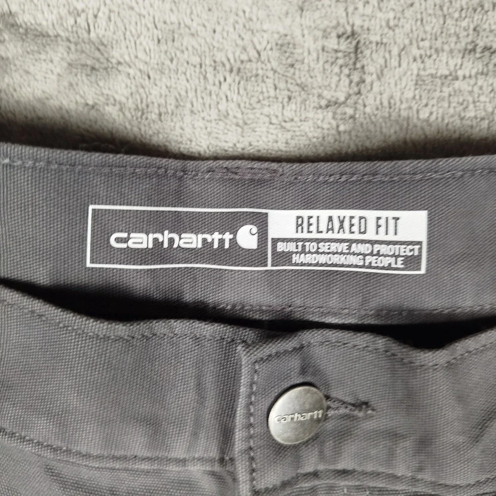 Carhartt Rugged Flex Work Canvas Work Relaxed‎ Fit Gray Shorts Mens 42 BS2514-M